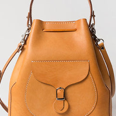 Handmade Leather handbag shoulder bag yellow brown for women leather shoulder bag