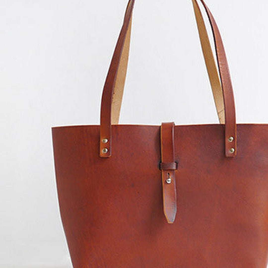 Handmade Leather handbag shoulder tote bag brown for women leather shoulder bag