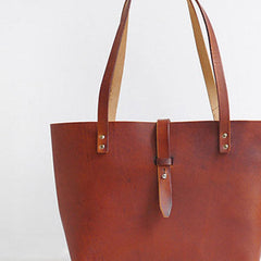 Handmade Leather handbag shoulder tote bag brown for women leather shoulder bag