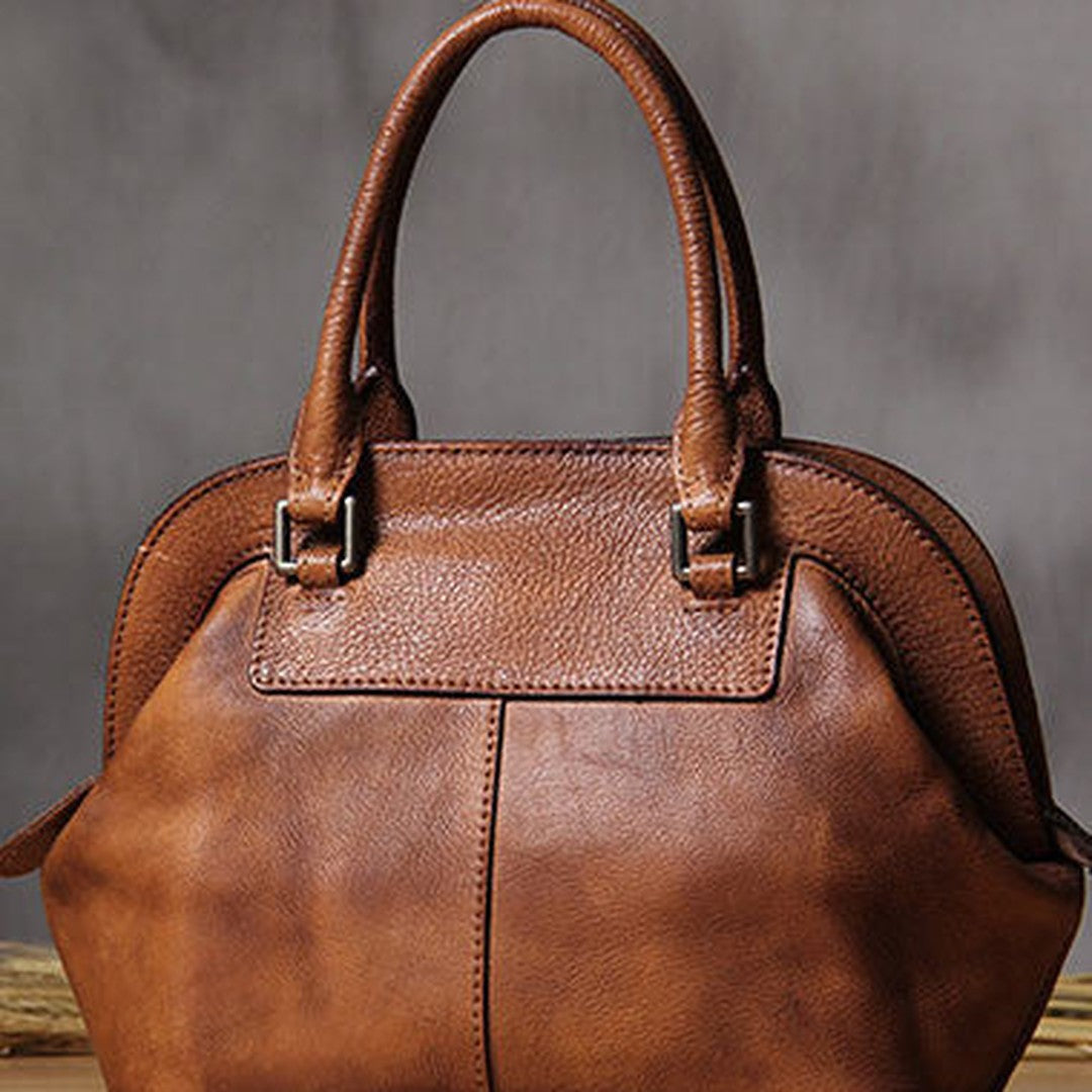 Handmade Leather handbag purse shoulder bag for women leather shopper bag