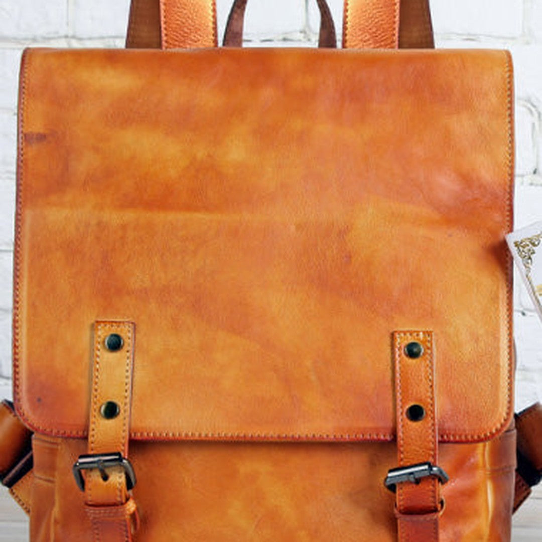 Handmade Mens Leather School Backpack Bag Travel Backpack for Men