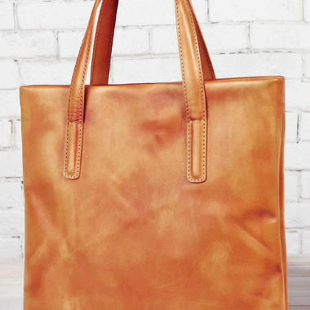 Handmade Leather handbag shoulder bag large tote for women leather shopper bag