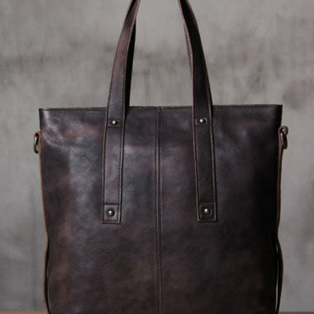 Handmade Leather handbag purse tote shoulder bag for women leather shopper bag