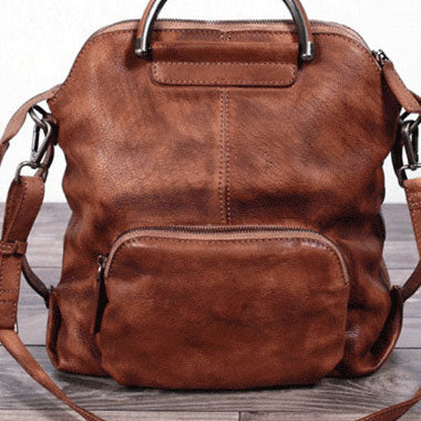 Genuine Handmade Vintage Leather Backpack Bag Shoulder Bag Women Leather Purse