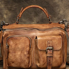Genuine Handmade Vintage Leather Message Bag Handbag Shoulder Bag Women Leather Purse