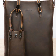 Handmade Leather handbag shoulder bag large tote for women leather shopper bag