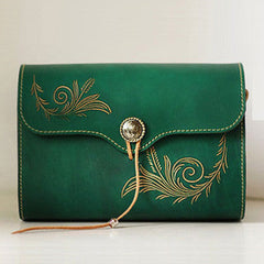 Handcraft retro crossbody leather floral hand dyed shoulder bag /handbag for women