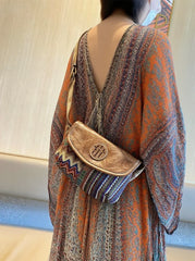 Small Bohemian Shoulder Bag Waist Bag Canvas Boho style Bags Embroidery Canvas Boho Crossbody Bag - Feltify