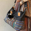 Black Gray Canvas Ladies Handbags Boho Crossbody Bag Boho Handbag Canvas Boho Shoulder Bag - Feltify