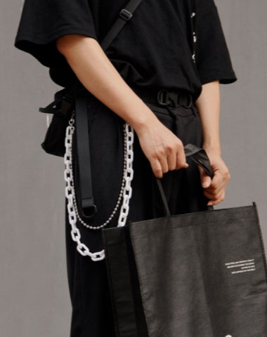 Cute White Jeans Chain Silver Double Layers Resin Light Wallet Chains Panties Chain For Men