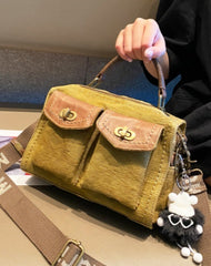 Women Light Green Canvas Convertible Handbag Crossbody Bag With outside Pockets Canvas Convertible Backpack Shoulder Bag