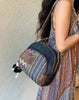 Boho Canvas Small Round Shoulder Bag Handbag Women Embroidery Canvas Small Boho Crossbody Bag