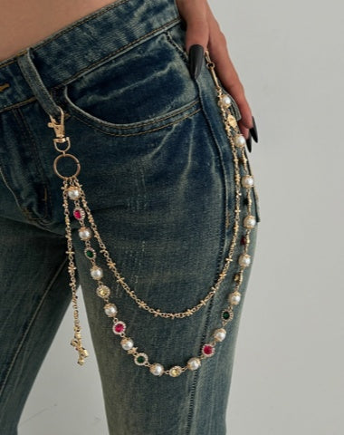 Pearl Wallet Chain for Women Gold Wallet Chain Womens Wallet Chain