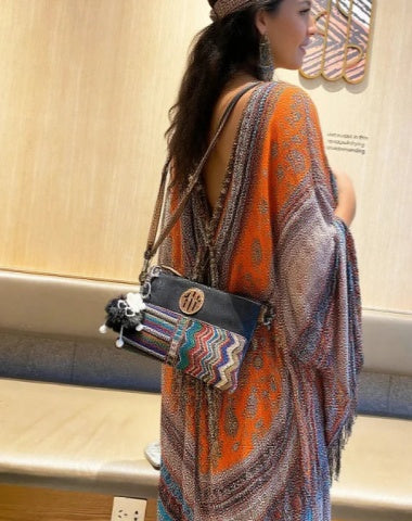 Embroidery Canvas Small Boho Crossbody Bag Women Canvas Small Shoulder Bag Boho Clutch Bag
