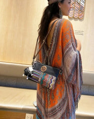 Embroidery Canvas Small Boho Crossbody Bag Women Canvas Small Shoulder Bag Boho Clutch Bag