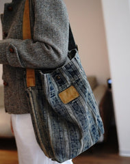 Vintage Blue Jean Bags Denim Shoulder Bag Denim Tote  Shoulder Bag Jean Tote Bag