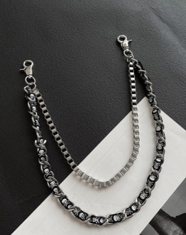 Double Link Wallet Chain for Men Skull Wallet Chain Double Wallet Chain