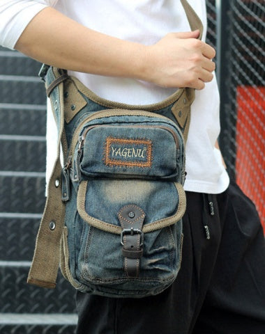 Denim Belt Bag Denim Waist Bag Blue Jean Shoulder Bag Jean Messenger Bag