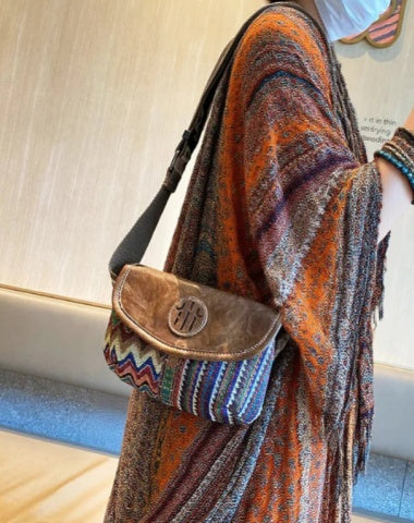 Small Boho Shoulder Bag Waist Bag Women Canvas Boho style Bags Embroidery Canvas Boho Crossbody Bag