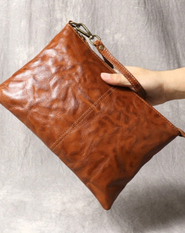 Brown Leather Clutch Bag Men Large Men's Leather Clutch Purse