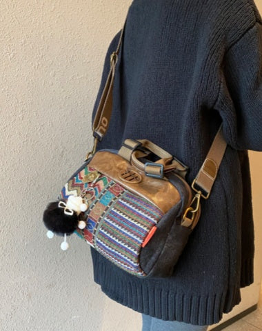 Small Boho Crossbody Bag Women Embroidery Boho Shoulder Bag Canvas Small Boho Handbag