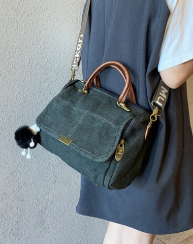 Green Convertible Canvas Crossbody Bag Handbag Women Canvas Convertible Backpack Shoulder Bag