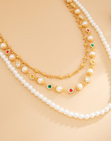 Gold Womens Ball Wallet Chain Pearl Wallet Chain for Women Triple Wallet Chain