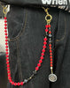 Red Lavastone Beaded Wallet Chain Long Bead Wallet Chain for Women