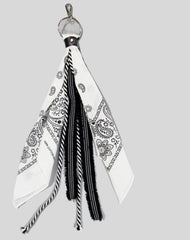 White&Black Paisley Bandana Pants Chain Kerchief Trousers Chain 