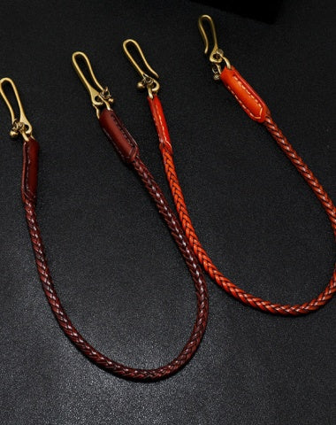 The Best Leather Braided Biker Wallet Chains Handmade Leather Pants Chain For Men - EverHandmade