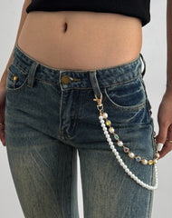 Pearl Wallet Chains Womens Double Wallet Chain Gold Beaded Wallet Chain for Women