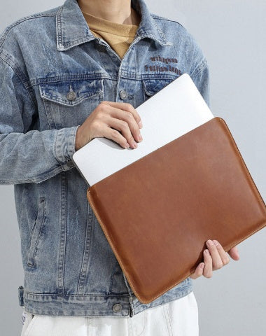 Brown Leather Laptop Case 14 inches Mens 14 Leather Case for Laptop