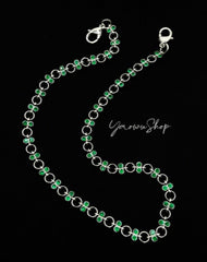 Green Wallet Chain for Women Vine Gem Wallet Chain Gem Womens Wallet Chain