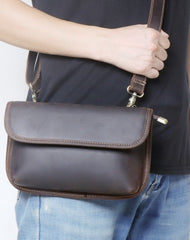 Mens Leather Crossbody Bag Clutch Small Shoulder Clutch Bag Crossbody Clutch Bag