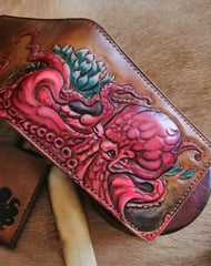 Octopus Tooled Leather Wallet ID Holder Wallet