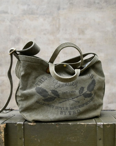 Army Green Tote Handbag Canvas Tote Bag For Women