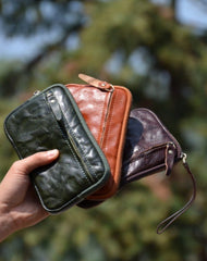 Leather Wristlet Clutch Wallet for Men Leather Phone Clutch Wallet