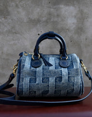 Small Denim Boston Bag Denim Handbags for Women 