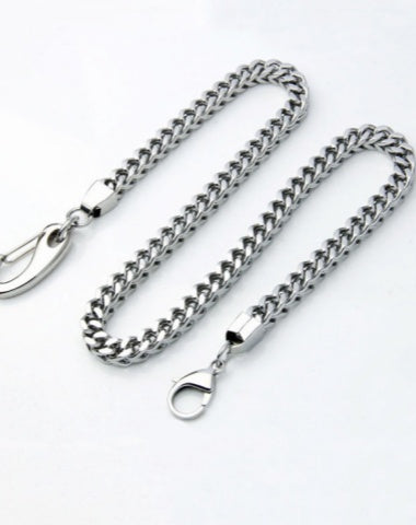 Silver Square Stainless Steel Wallet Chain Biker Wallet Chain Cool Silver Pants Chain For Men