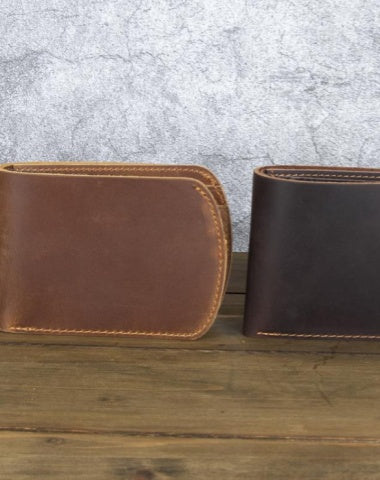 Men's Billfold Wallet with ID Window Leather ID Billfold Wallet