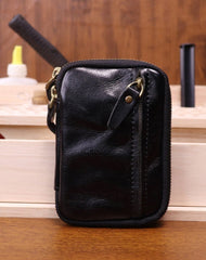 Black Leather Key Ring Wallet Mens Leather Key Wallet for Men