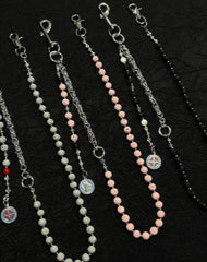Long Bead Wallet Chain for Women Lavastone Beaded Wallet Chain