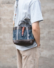 Denim Mini Tote Crossbody Bag Women 