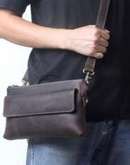 Crossbody Clutch Bag Mens Leather Crossbody Bag Clutch Vintage Shoulder Clutch Bag