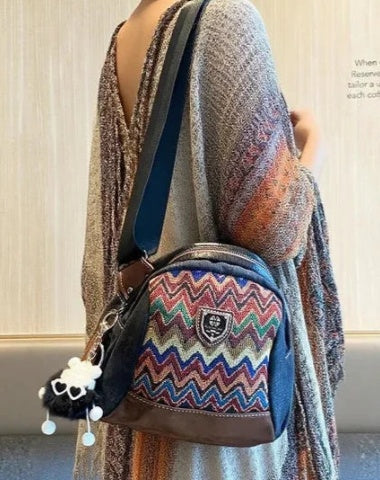 Boho Canvas Small Shell Shoulder Bag Women Embroidery Canvas Small Boho Crossbody Bag
