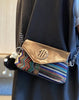 Canvas Chain Boho CrossBody Bag Women Embroidery Shoulder Bag Boho Style Canvas Clutch Purse