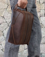 Cool Mens Toiletry Bag Leather Men's Toiletry Bag Mens Leather Hygiene Bag Clutch