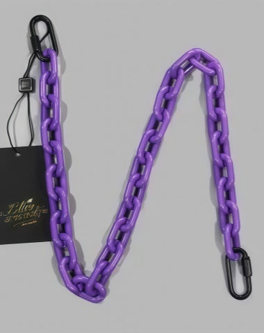 Cute Womens Purple Resin Jeans Chain Resin Light Wallet Chains Panties Chain For Men