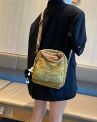 Green Canvas Convertible Crossbody Bag Women Canvas Handbag Canvas Convertible Backpack Shoulder Bag