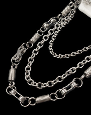 Cool Mens Silver Three Layers Pants Chains Silver Cool Triple Biker Wallet Chain For Men